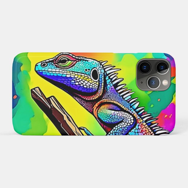 Farbenfrohe Lizard Art Design Case-Mate iPhone Hülle (Rückseite (Horizontal))