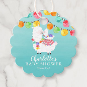 Farbenfrohe Llama Mama Baby Dusche Gefallen Geschenkanhänger
