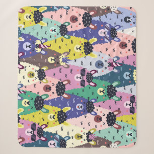 Farbenfrohe Llamas Childish Seamless Hintergrund Sherpadecke