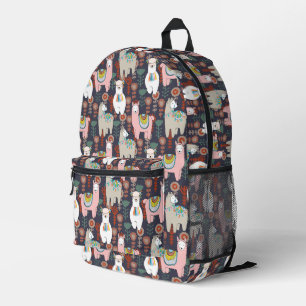 Farbenfrohe Llamas-Muster Bedruckter Rucksack