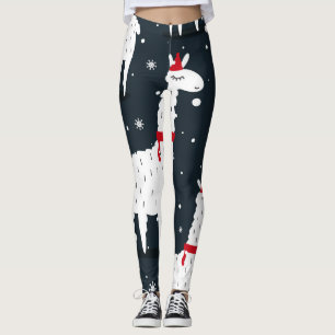 Farbenfrohe Llamas: Schneetier nahtlos. Leggings