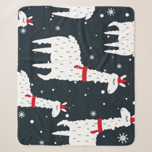 Farbenfrohe Llamas: Schneetier nahtlos. Sherpadecke
