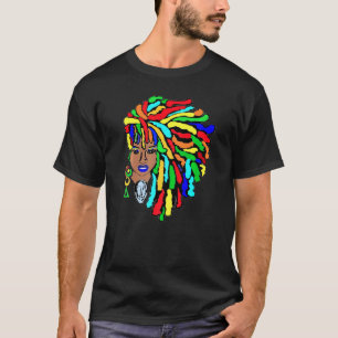 Farbenfrohe Locations Side Afro Dreadlocks Naturha T-Shirt