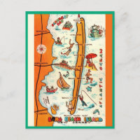 Farbenfrohe Long Beach Island Karte