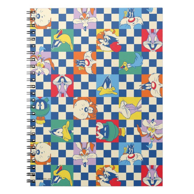 Farbenfrohe LOONEY TUNES™ Schachbrett Toss Pattern Notizblock (Vorderseite)