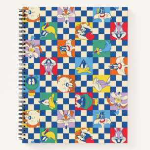 Farbenfrohe LOONEY TUNES™ Schachbrett Toss Pattern Notizbuch