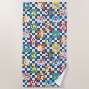 Farbenfrohe LOONEY TUNES™ Schachbrett Toss Pattern Strandtuch