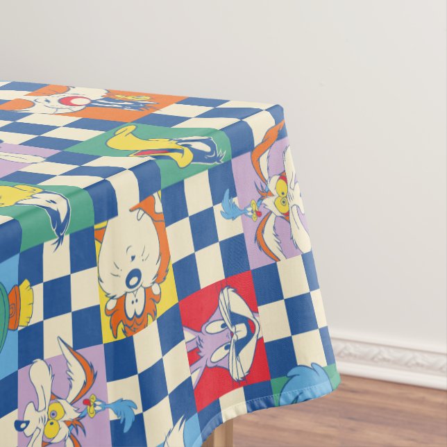 Farbenfrohe LOONEY TUNES™ Schachbrett Toss Pattern Tischdecke (Beispiel)