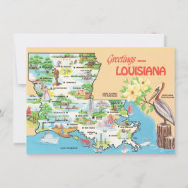 Farbenfrohe Louisiana Karte Ankündigung