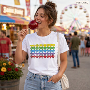 Farbenfrohe Louisiana-Staatsstolz-Herzen T-Shirt