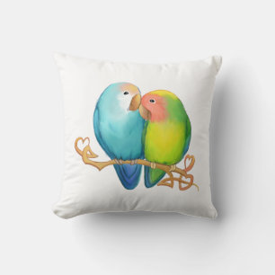 Farbenfrohe Lovebirds Kissen