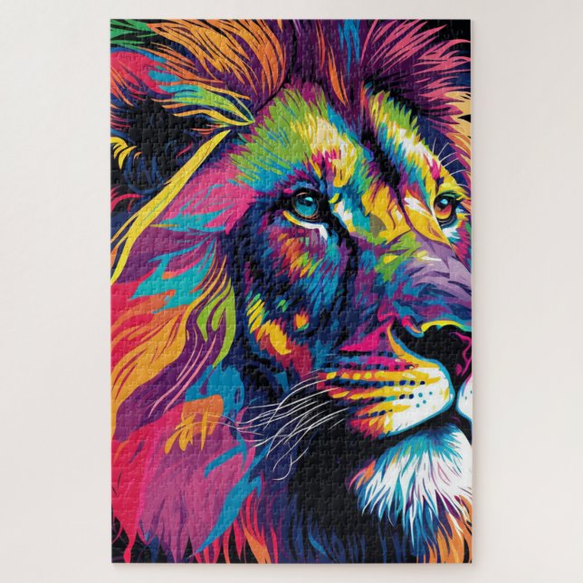Farbenfrohe Löwe 20" * 30" Puzzle, 1014 Stück (Vertikal)