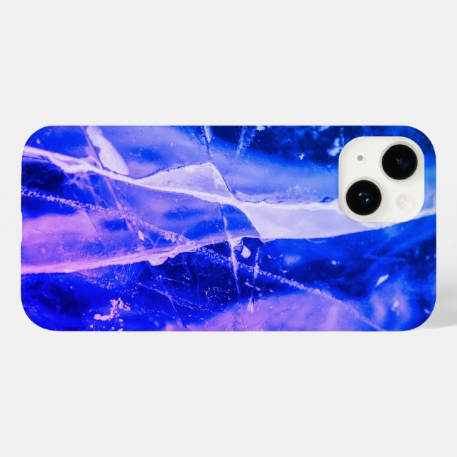 Farbenfrohe Luminy Abstrakt Blue White Navy Leggin Case-Mate iPhone 14 Hülle (Rückseite (Horizontal))