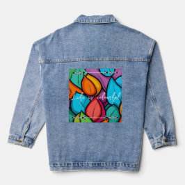 Farbenfrohe lustige Jeansjacke