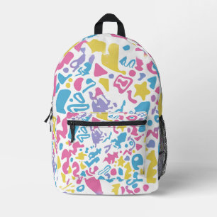 farbenfrohe, lustige Pastellformen Bedruckter Rucksack