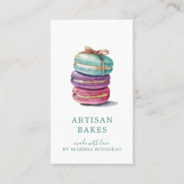 Farbenfrohe Macaron Bäckerei Koch Visitenkarte
