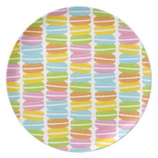 Farbenfrohe Macarons Stack Pattern Teller