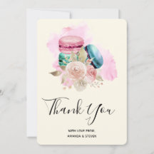 Farbenfrohe Macarons und Blume Wasserfarbe Vielen 