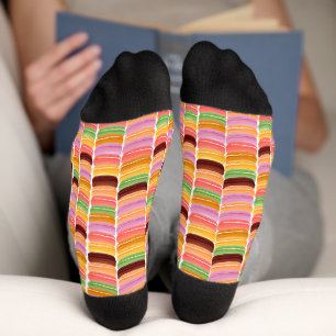 Farbenfrohe Macaroon Stacks Muster Socken