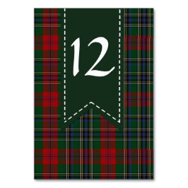 Farbenfrohe MacLean Kariert Wedding Tischnummer