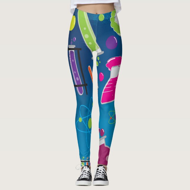 Farbenfrohe Mad Scientifics Funky Bright Leggings (Vorderseite)