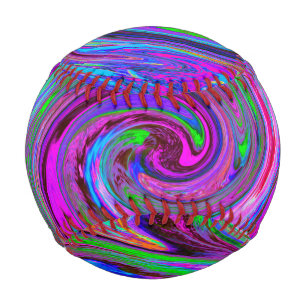 Farbenfrohe Magenta Swirl Retro Abstraktes Design Baseball