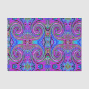 Farbenfrohe Magenta Swirl Retro Abstraktes Design Seidenpapier