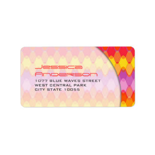 Farbenfrohe Magenta Zig Zag Muster Mod Waves Adres Adressaufkleber