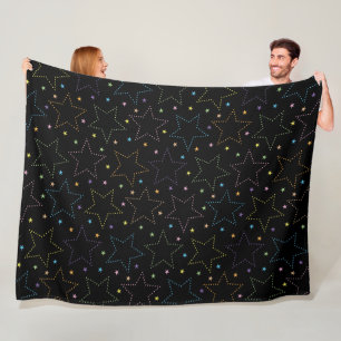 Farbenfrohe Magie Starry Night Sky Muster Fleecedecke