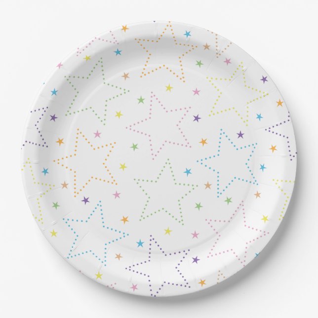 Farbenfrohe Magie Starry Night Sky Muster Pappteller (Vorderseite)
