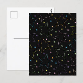 Farbenfrohe Magie Starry Night Sky Muster Postkarte