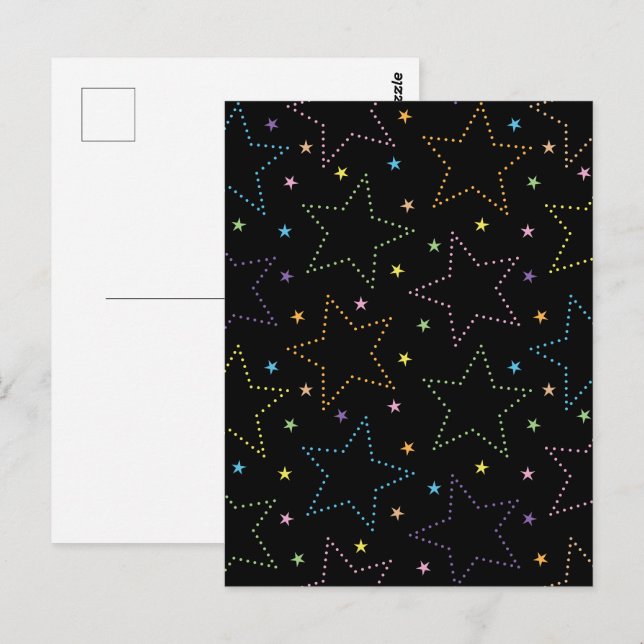 Farbenfrohe Magie Starry Night Sky Muster Postkarte (Vorne/Hinten)