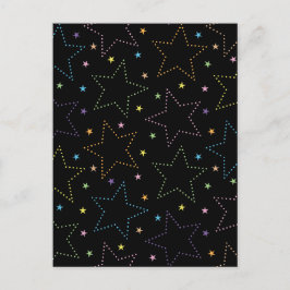 Farbenfrohe Magie Starry Night Sky Muster Postkarte