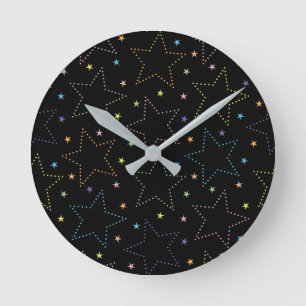 Farbenfrohe Magie Starry Night Sky Muster Runde Wanduhr