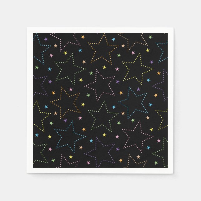 Farbenfrohe Magie Starry Night Sky Muster Serviette (Vorderseite)
