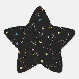 Farbenfrohe Magie Starry Night Sky Muster Stern-Aufkleber