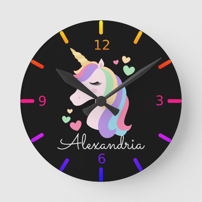 Farbenfrohe magische Einheit Runde Wanduhr (Vorderseite)