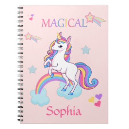Farbenfrohe magische Einhorn- und Regenbogenfarben Notizblock