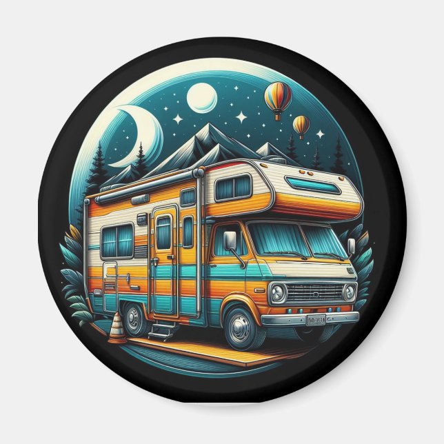 Farbenfrohe Magnete für Camper! Magnet (Vorne)