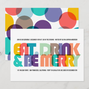 Farbenfrohe Mahlzeiten Drink & Be Mercury Holiday  Einladung