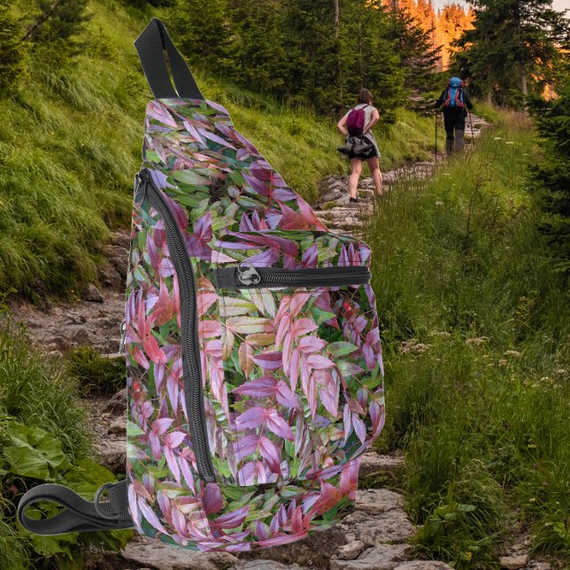 Farbenfrohe Mahonia-Pflanze-Blätter Crossbody Bag (In Situ)