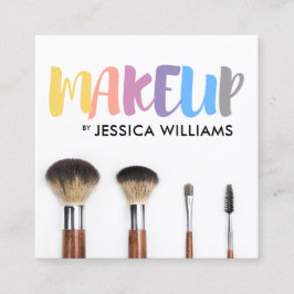 Farbenfrohe Makeup Artist Quadratische Visitenkarte