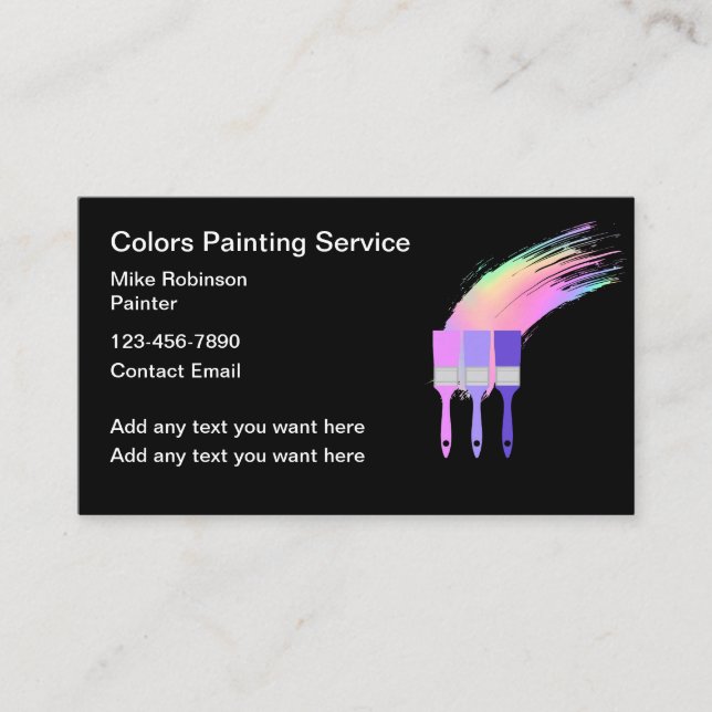 Farbenfrohe Maler Business Cards Neue Visitenkarte (Vorderseite)