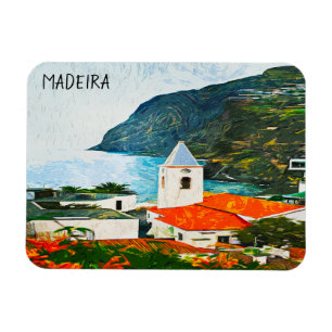 Farbenfrohe Malerei auf Madeira Funchal Magnet