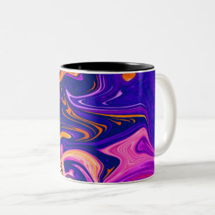 Farbenfrohe Malerei Beste Kunst, modern abstrakt Zweifarbige Tasse