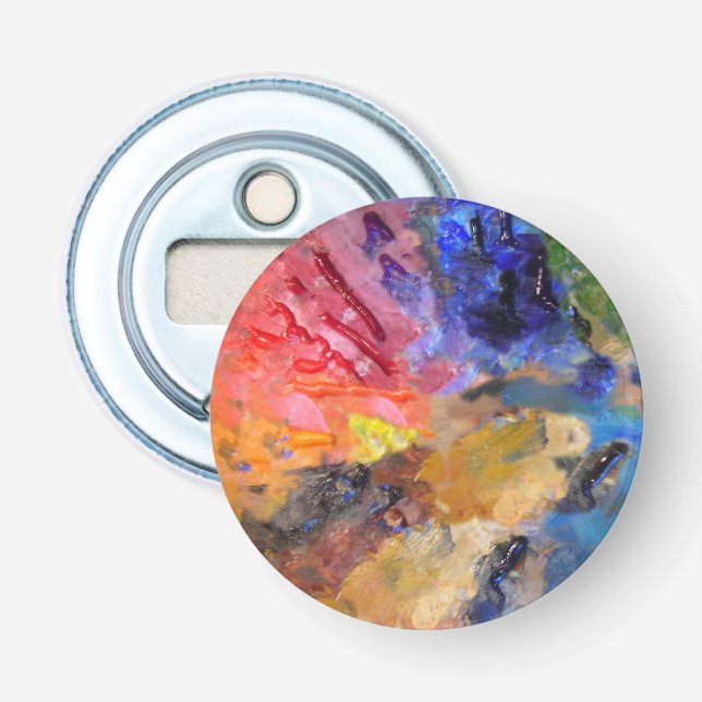 Farbenfrohe Malerei des Künstlers Flaschenöffner (Vorderseite)