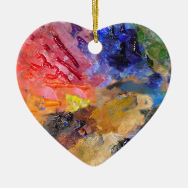 Farbenfrohe Malerei des Künstlers Keramikornament (Vorne)