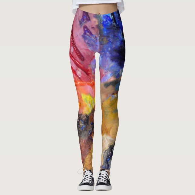 Farbenfrohe Malerei des Künstlers Leggings (Vorderseite)
