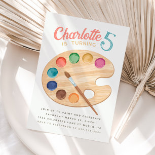 Farbenfrohe Malerei und Kunst Geburtstagsparty Ein Einladung