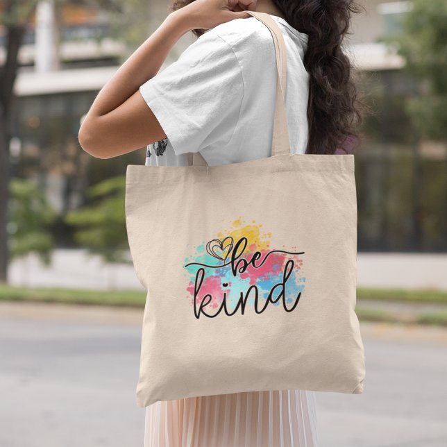 Farbenfrohe, malerische Splash Tragetasche (Spread the positive message of kindness with this cute and colorful tote bag.)